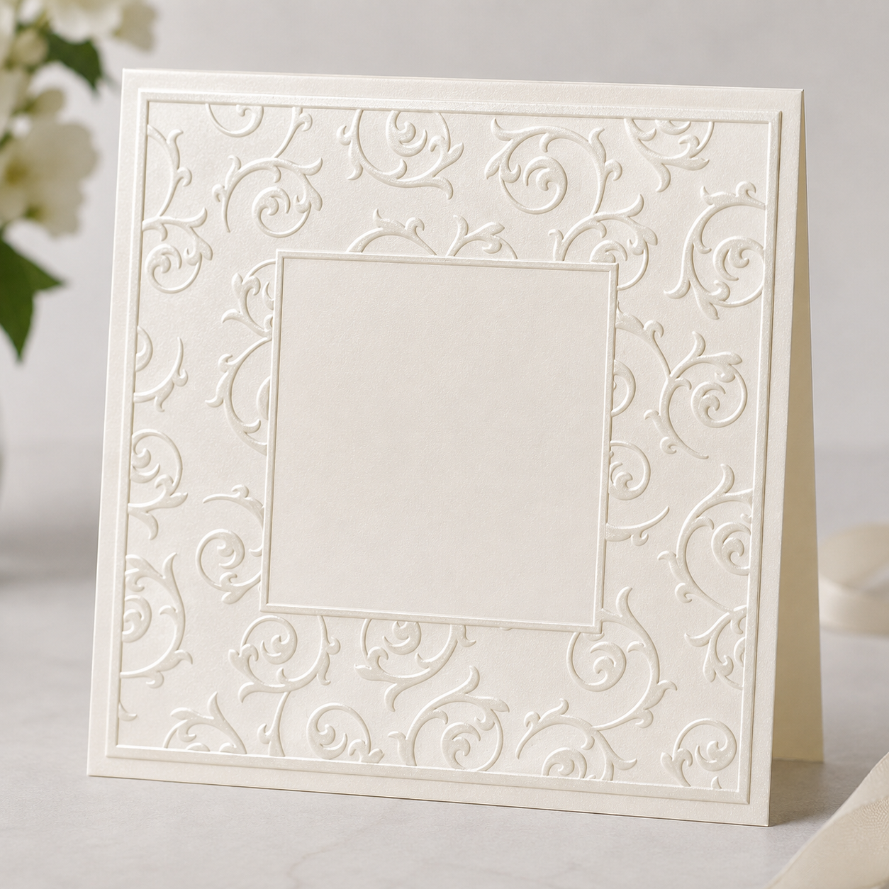 Embossing Folder Square - Scroll Work Frame