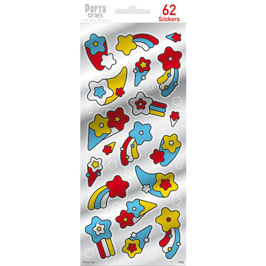 Shooting Star Stickers 62pk