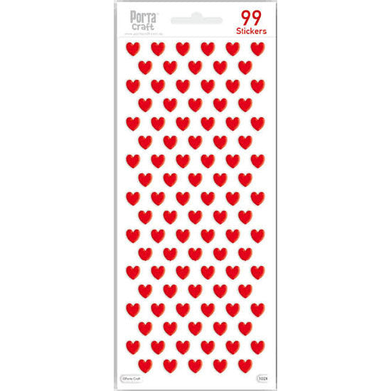 Mini Heart Stickers 99pk