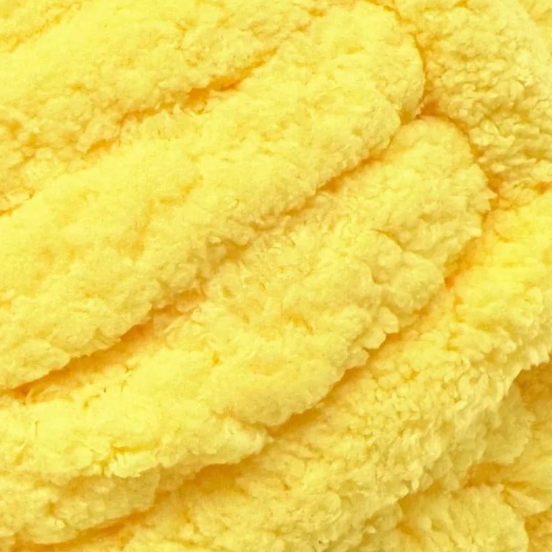 Mega Chenille Yarn 300g 29m 20ply Solid Lemon