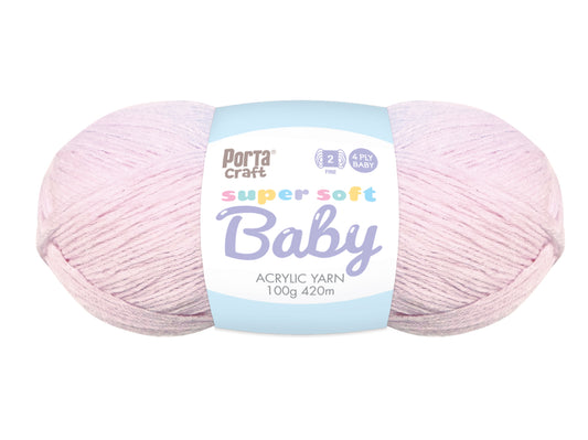 Super Soft Baby Acrylic Yarn 420m 4ply - Baby Pink