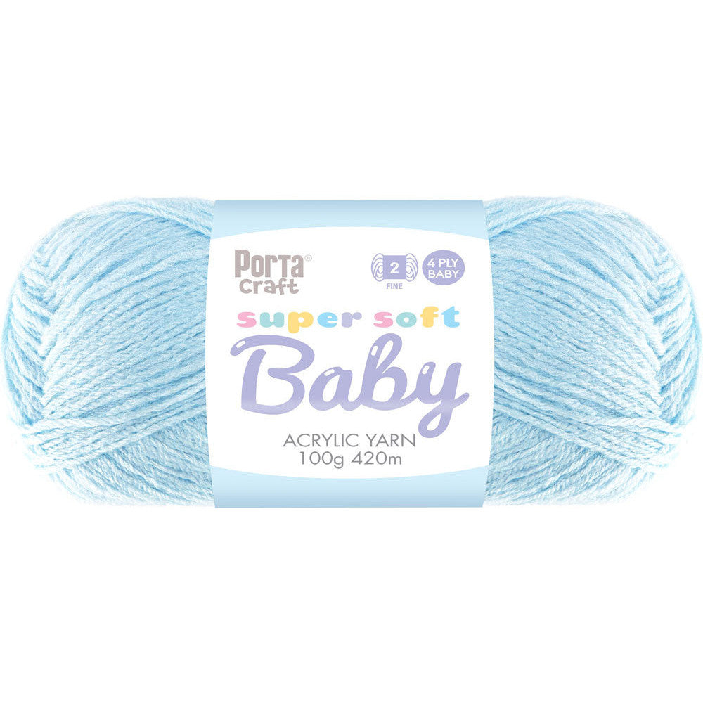 Super Soft Baby Acrylic Yarn 420m 4ply - Baby Blue