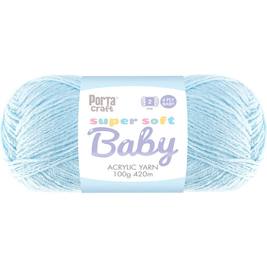 Super Soft Baby Acrylic Yarn 420m 4ply - Baby Blue
