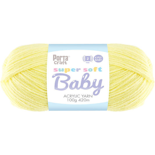 Super Soft Baby Acrylic Yarn 420m 4ply - Lemon
