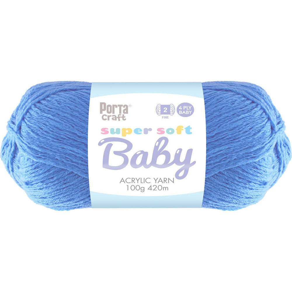 Super Soft Baby Acrylic Yarn 420m 4ply - Cornflower