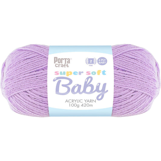 Super Soft Baby Acrylic Yarn 420m 4ply - Soft Lilac