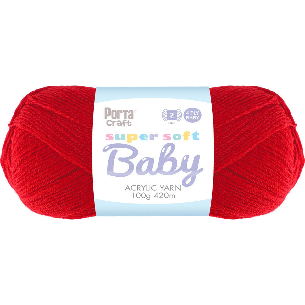 Super Soft Baby Acrylic Yarn 420m 4ply - Fire Engine