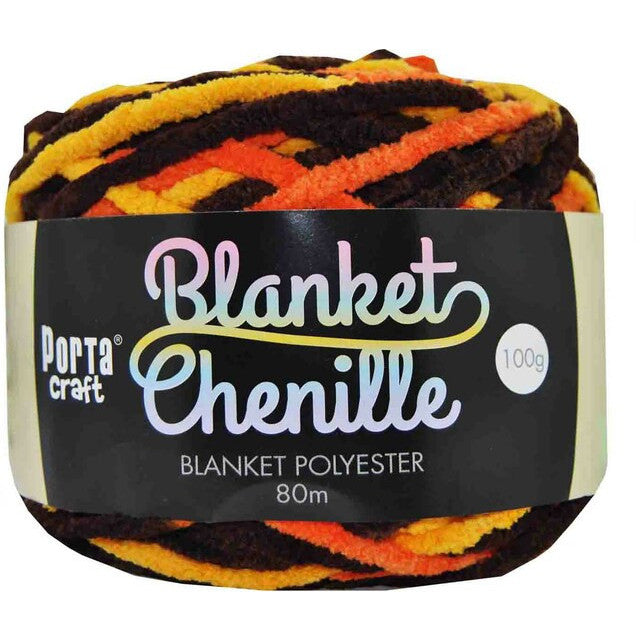 Chenille Blanket Yarn 100g 80m 12ply - Earth Worms