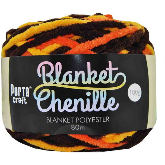 Chenille Blanket Yarn 100g 80m 12ply - Earth Worms
