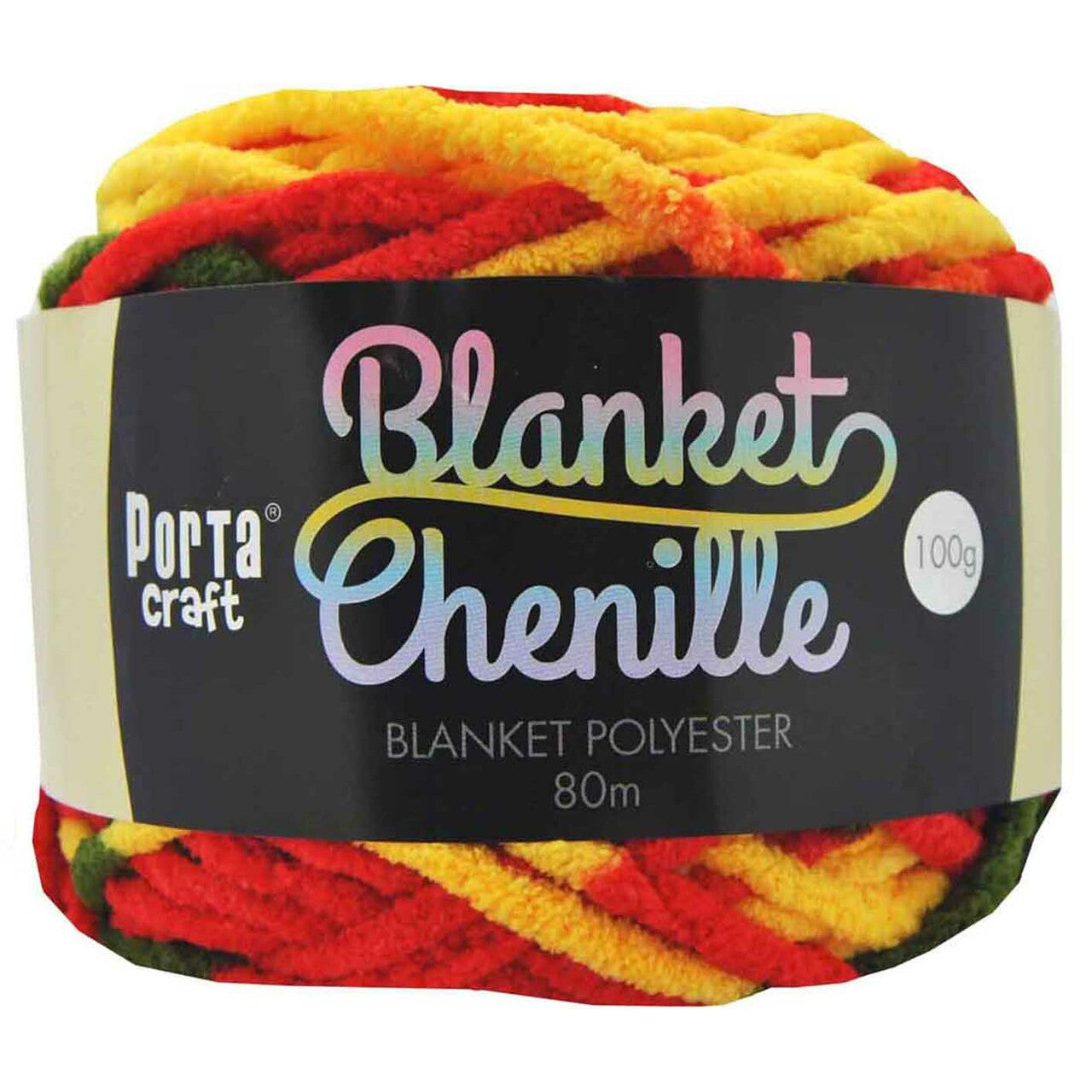 Chenille Blanket Yarn 100g 80m 12ply - Citrus