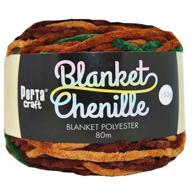 Chenille Blanket Yarn 100g 80m 12ply - Earth