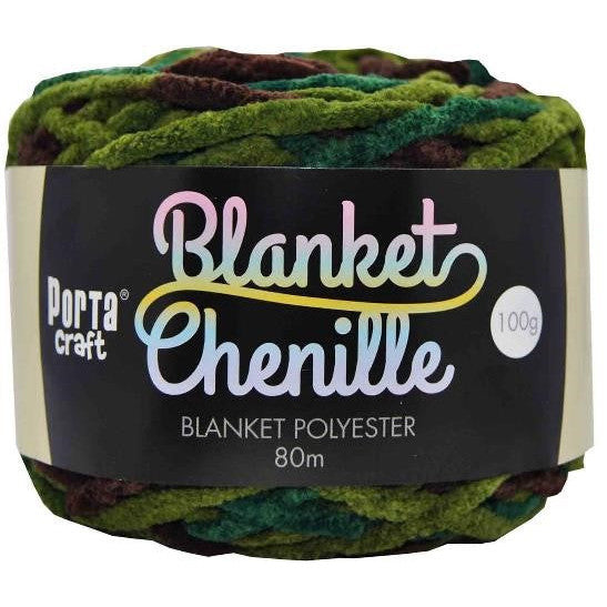 Chenille Blanket Yarn 100g 80m 12ply - Enchanted Forest