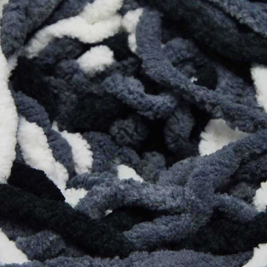 Chenille Blanket Yarn 100g 80m 12ply - Silver Camo