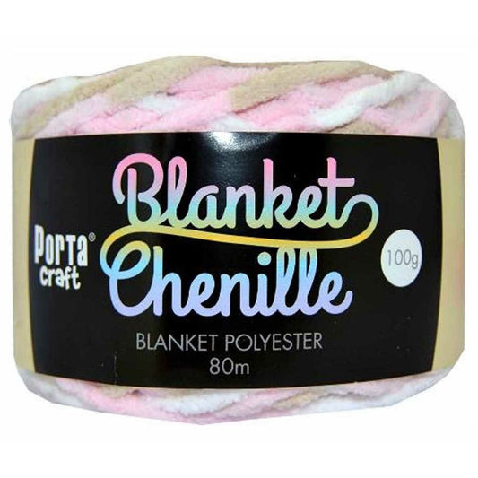 Chenille Blanket Yarn 100g 80m 12ply -  Mallow Mocha