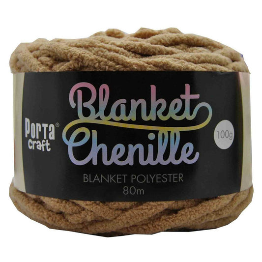 Chenille Blanket Yarn 100g 80m 12ply - Latte