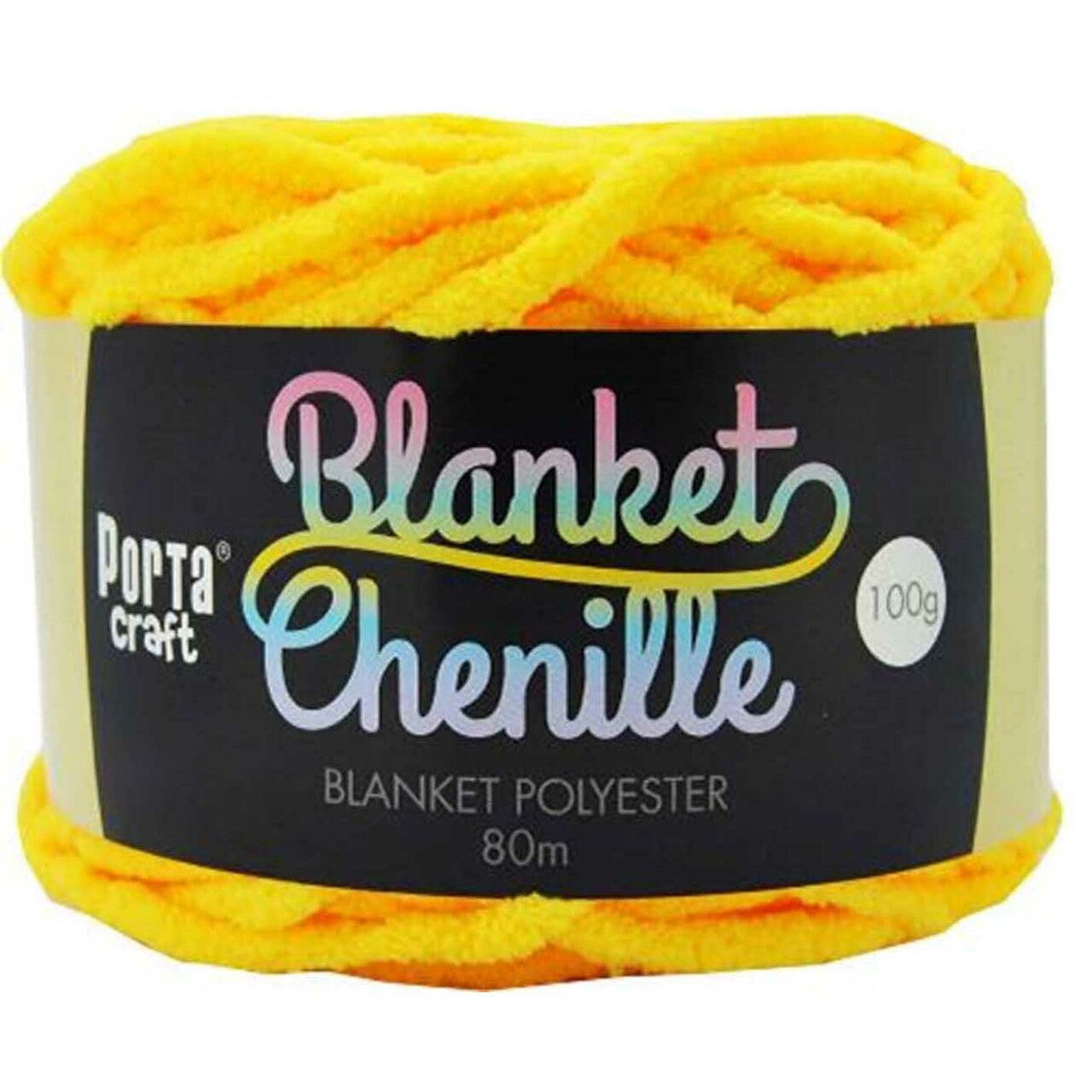 Chenille Blanket Yarn 100g 80m 12ply -  Lemon