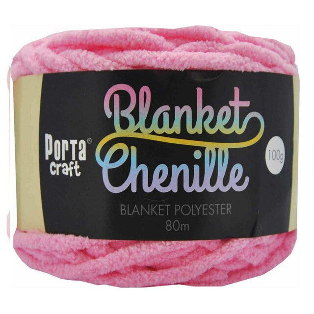 Chenille Blanket Yarn 100g 80m 12ply - Light Pink