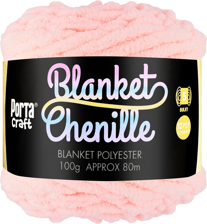 Baby Pink Chenille Yarn by Porta Craft