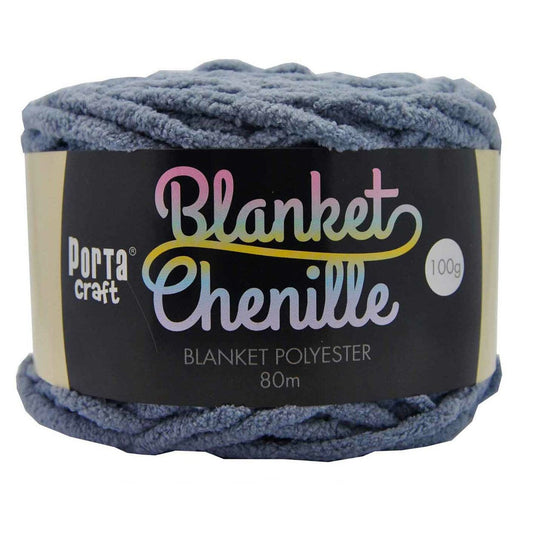 Chenille Blanket Yarn 100g 80m 12ply - Stone