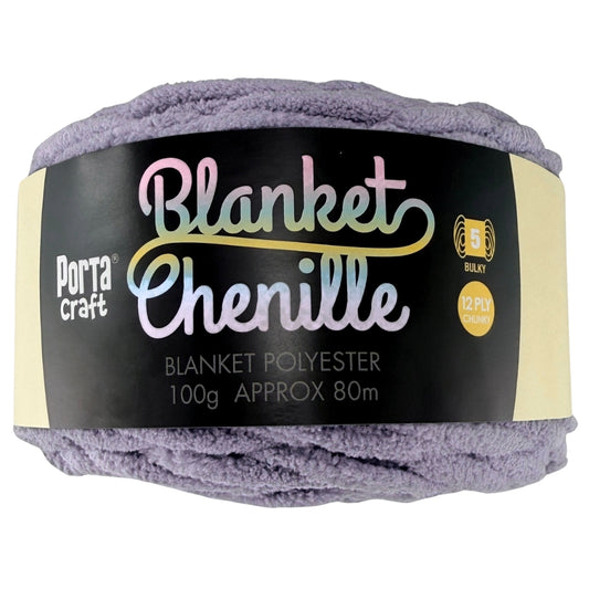 Chenille Blanket Yarn 100g 80m 12ply - Stone