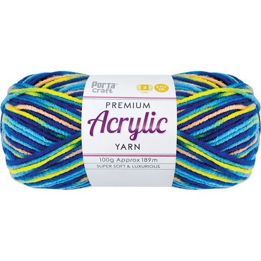 Acrylic Yarn 100g 189m 8ply - Variegated Paddle Pops
