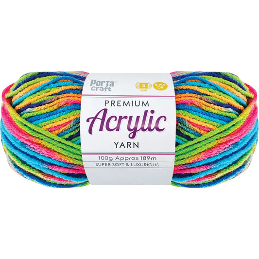 Acrylic Yarn 100g 189m 8ply - Variegated Bobble