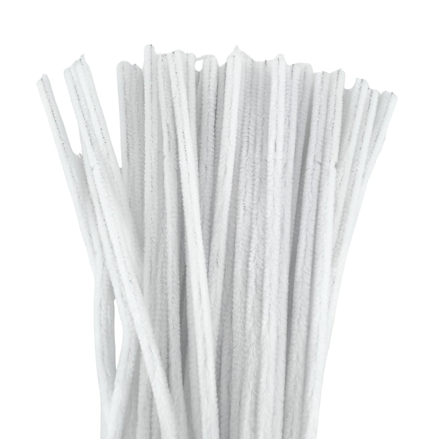 White Chenille Sticks Pack of 50 at Discount Craft Australia