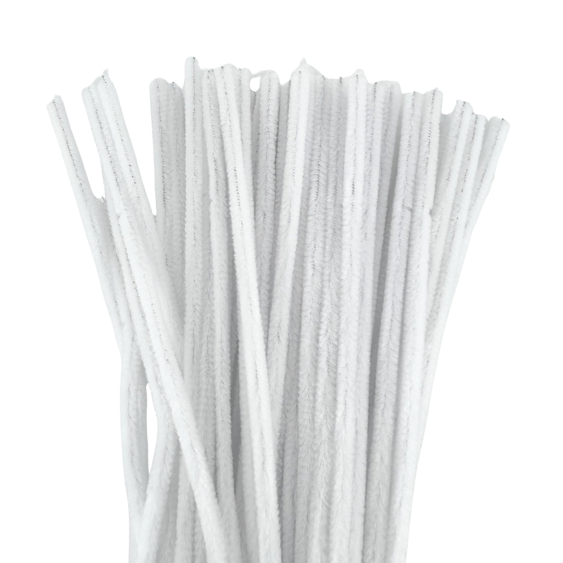 White Chenille Sticks Pack of 50 at Discount Craft Australia