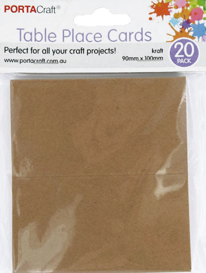 Table Place Cards 90x100mm 20pk Kraft