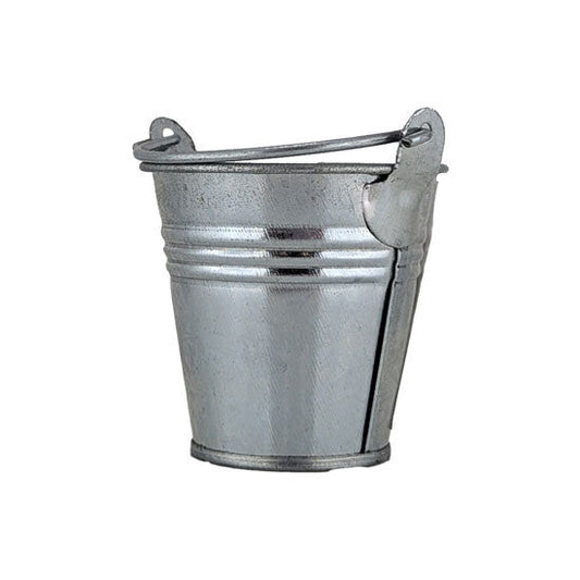 Mini Silver Metal Bucket 55x53x40mm Craft Decoration
