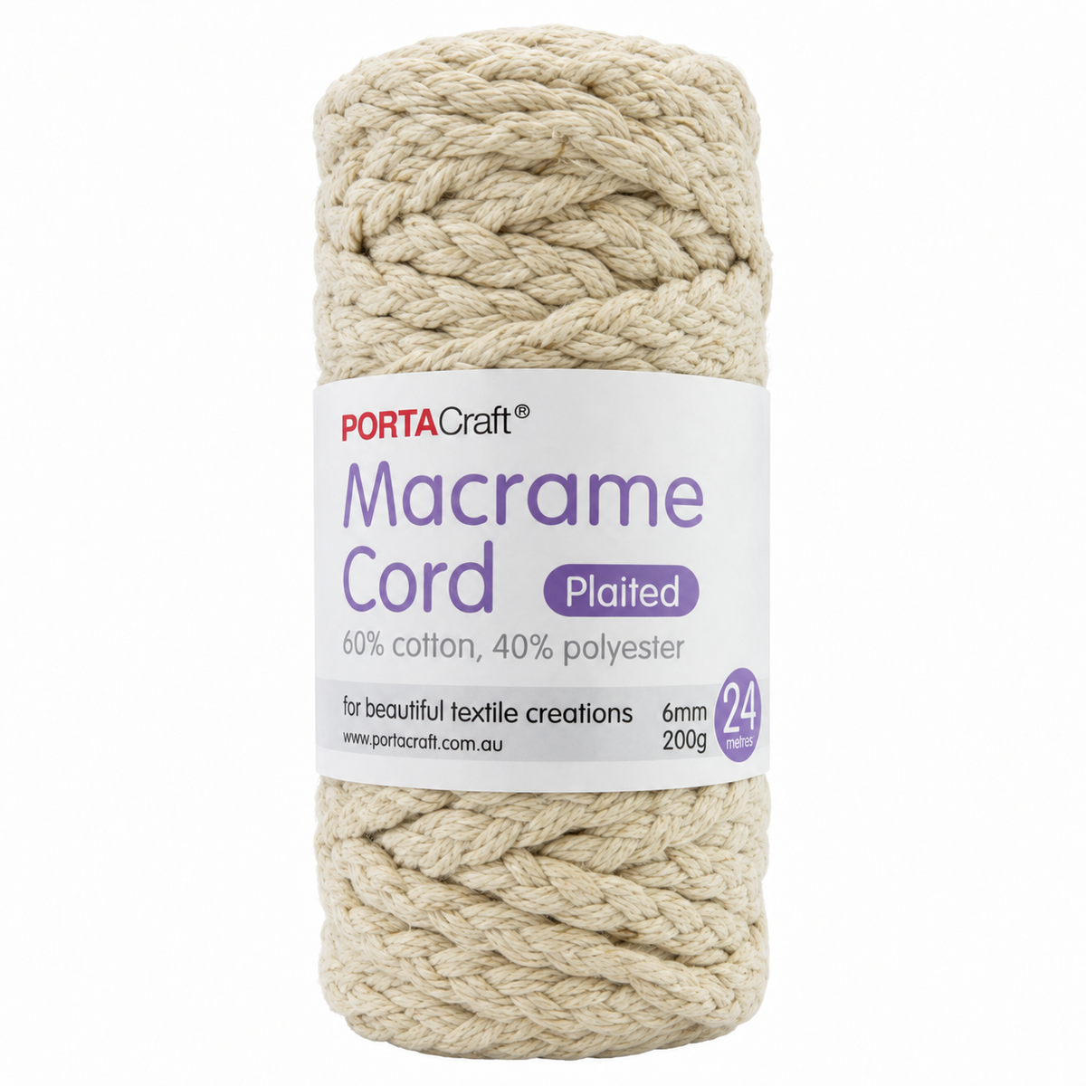 Macrame Cord 200g 6mm 24m - Plaited