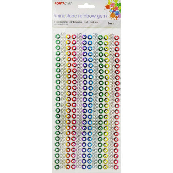 Porta Craft Rhinestone Mesh 8mm 11x25cm - Rainbow