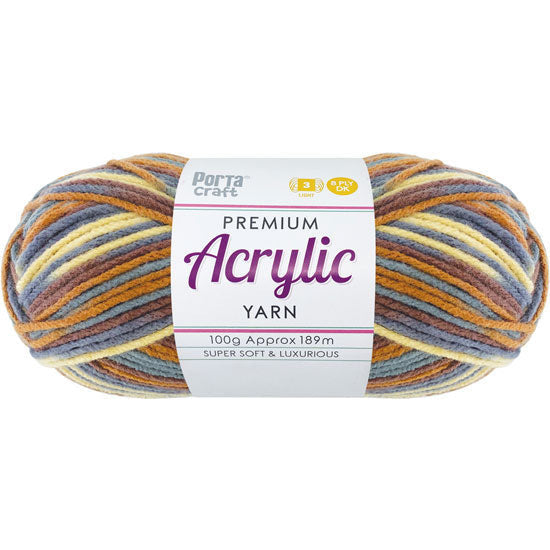 Acrylic Yarn 100g 189m 8ply - Variegated Hi-Lo