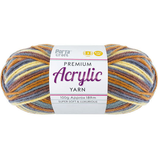 Acrylic Yarn 100g 189m 8ply - Variegated Hi-Lo