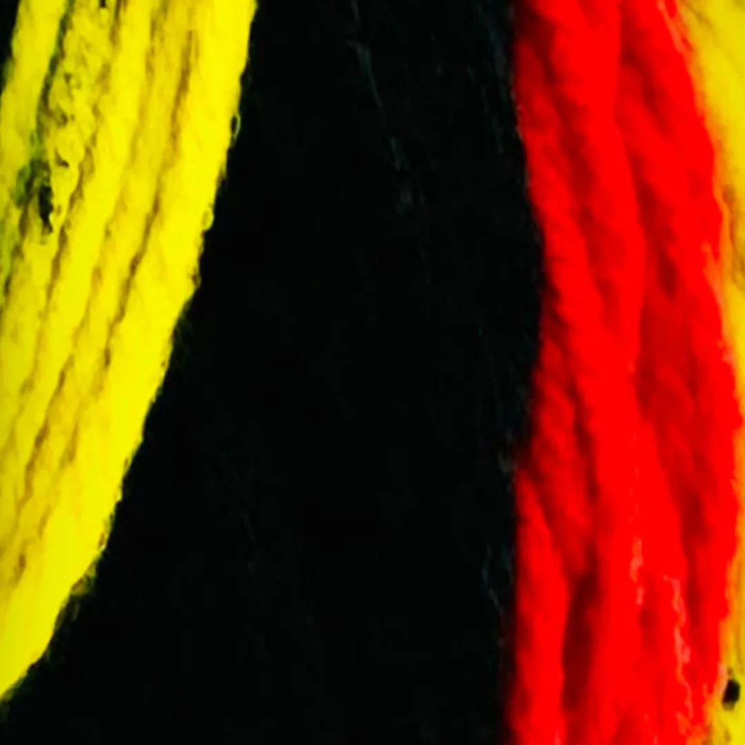 Stripes Acrylic Yarn 100g 188m 8ply - Black, Yellow, Orange Mix