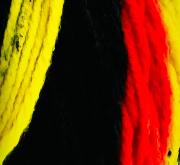 Stripes Acrylic Yarn 100g 188m 8ply - Black, Yellow, Orange Mix