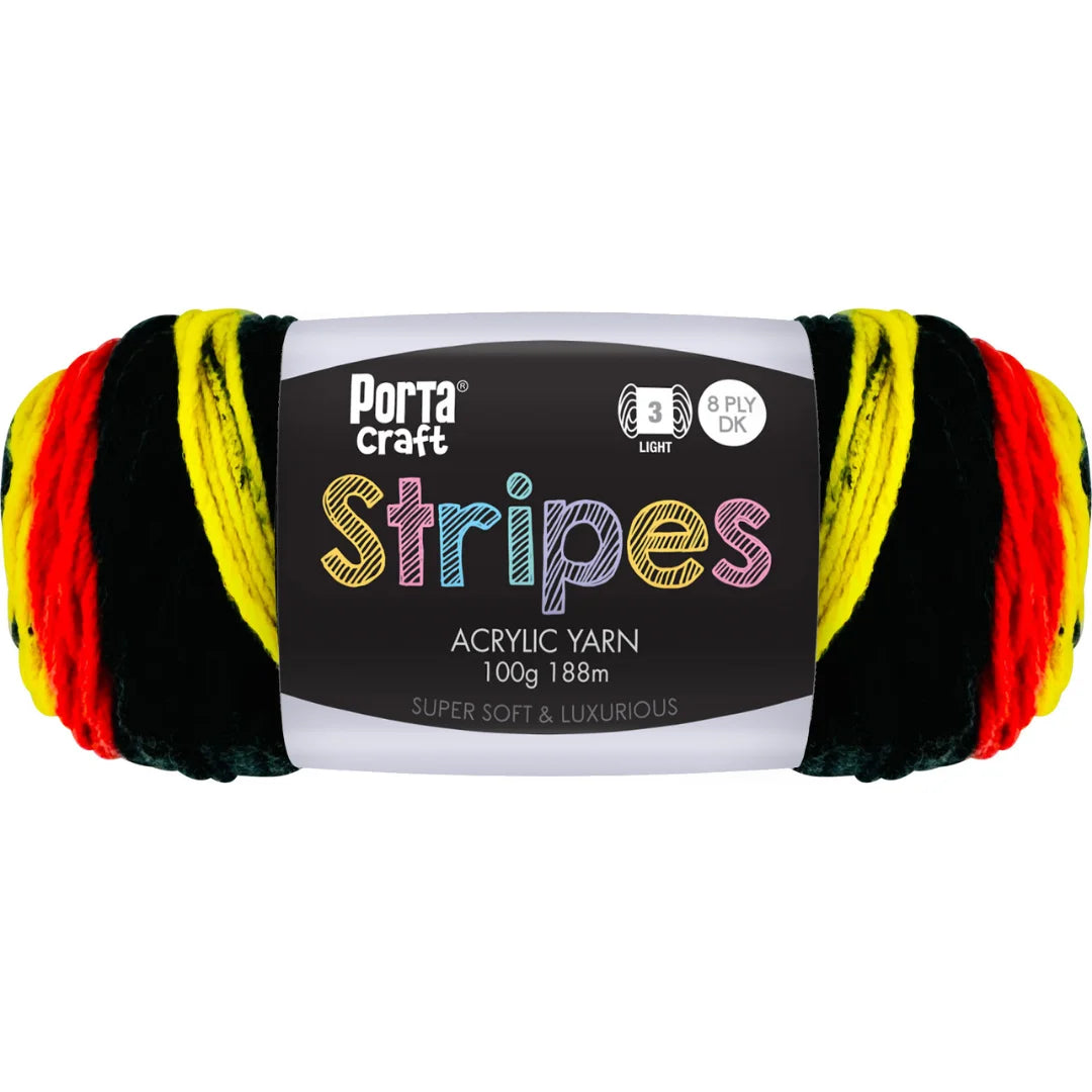 Stripes Acrylic Yarn 100g 188m 8ply - Indigenous