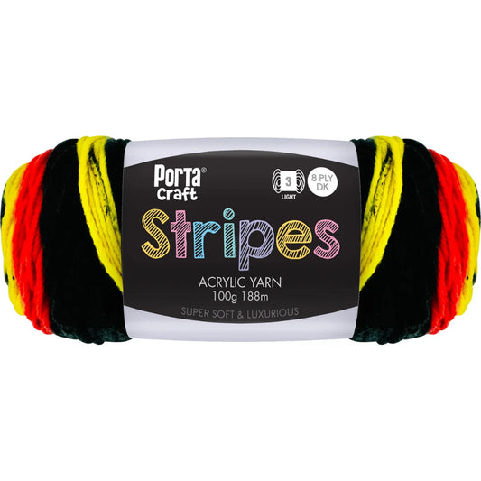 Stripes Acrylic Yarn 100g 188m 8ply - Indigenous