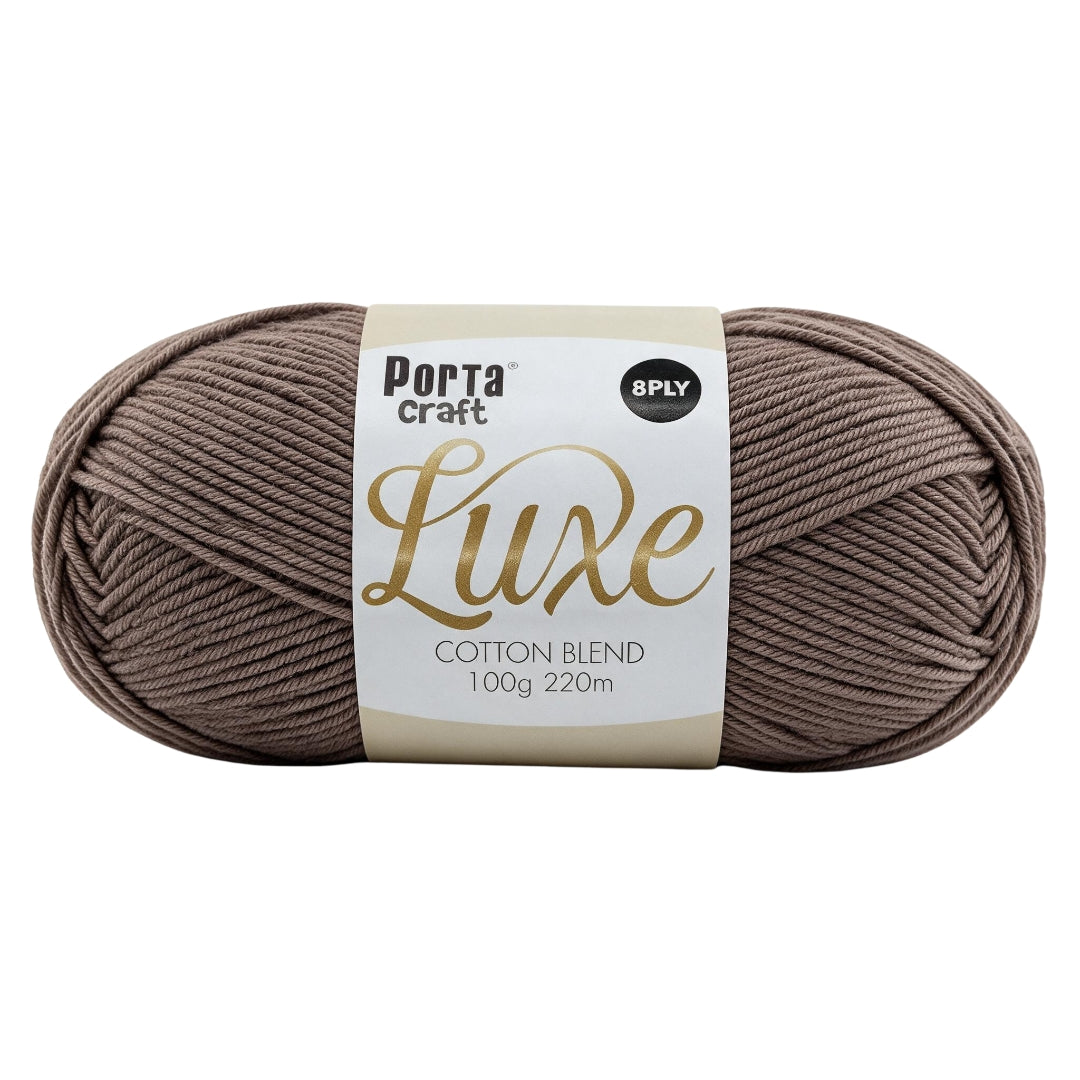 Luxe Cotton Acrylic Yarn 100g 8ply - Teddy Bear