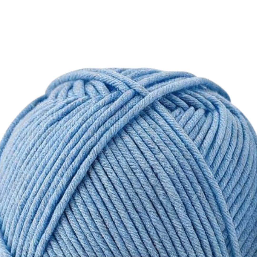 Luxe Cotton Acrylic Yarn 100g 8ply - Sky Blue