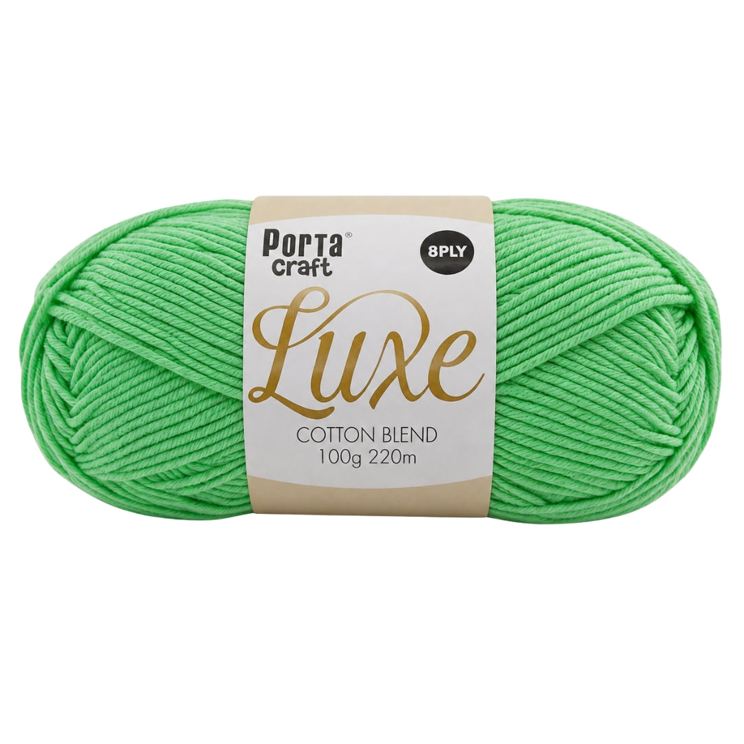 Luxe Cotton Acrylic Yarn 100g 8ply - Mint