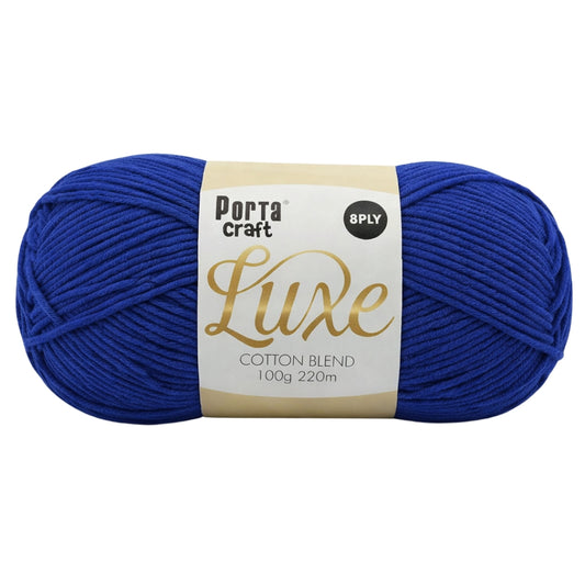 Luxe Cotton Acrylic Yarn 100g 8ply - Navy