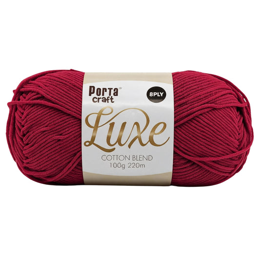 Luxe Cotton Acrylic Yarn 100g 8ply - Ruby
