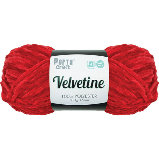 Velvetine Yarn 10ply 100g - Red