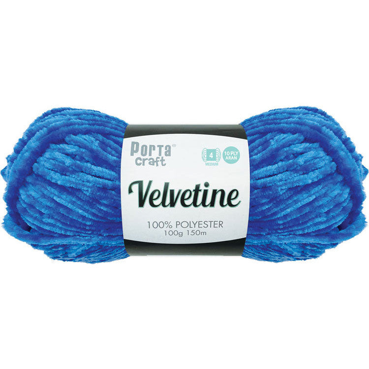 Porta Craft Polyester Velvetine Yarn 10ply 100g - Regal Blue