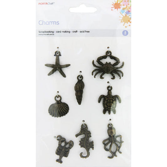 Charms Antique  8pc Sea Creatures