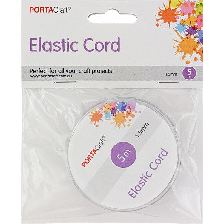 Bead & Jewellery Cord Elasticated  1.5mm 5m - White
