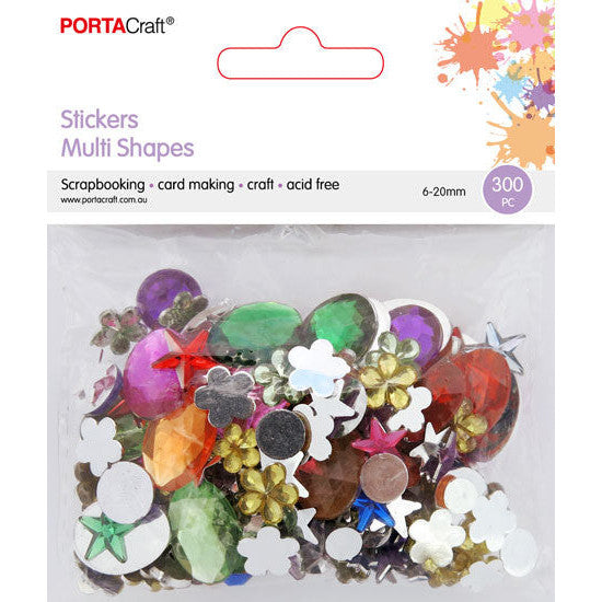 Porta Craft Gemstones Multi Pack 300pcs - Asst Shapes