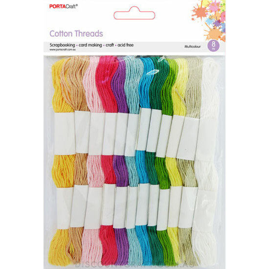 Cotton Threads 8m 12pk - Pastels