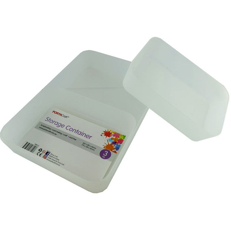 Storage Trays 3pcs (1 x 267x185x44mm &  2 x 172x130x42mm)